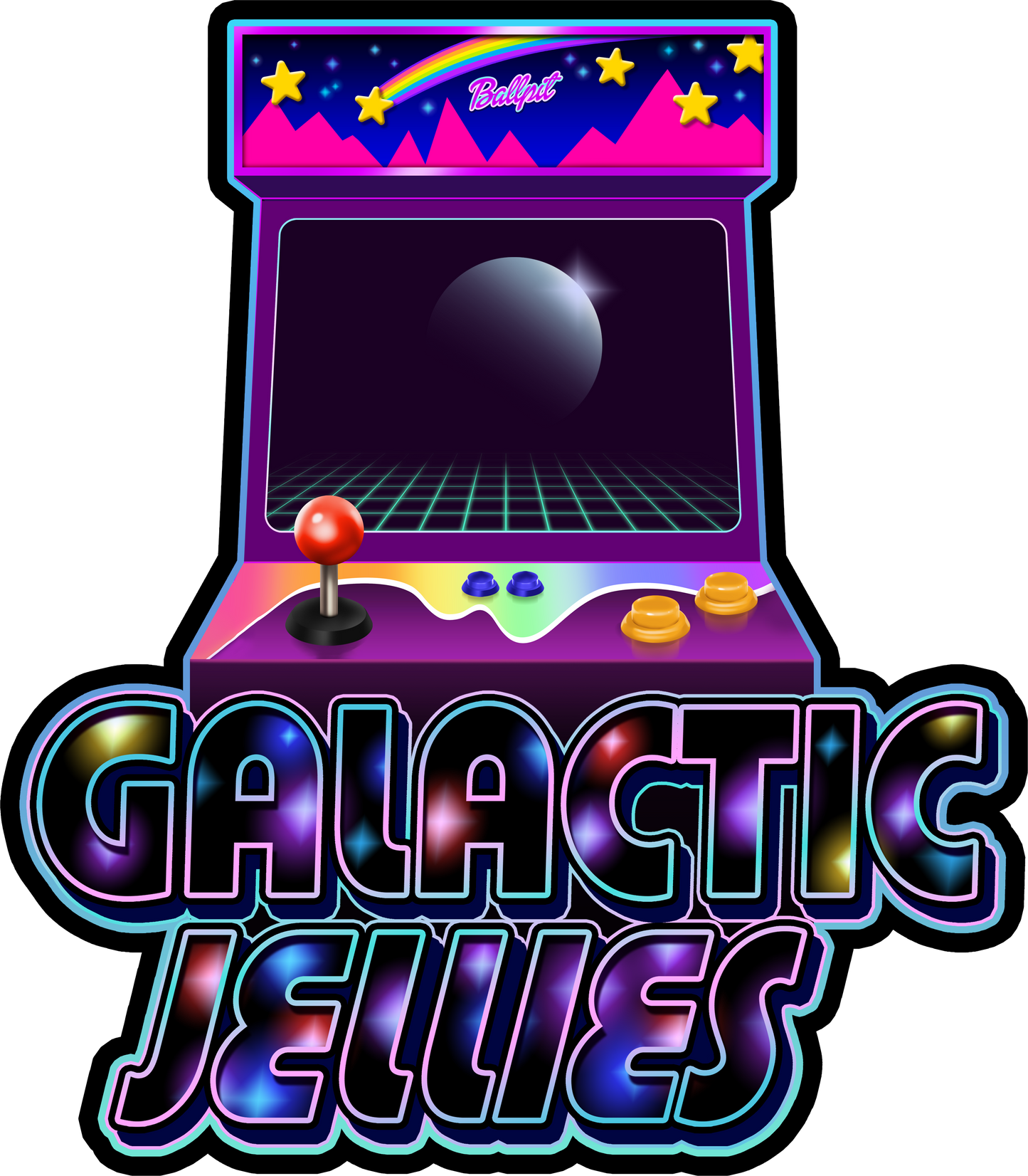 Galactic Jellies Arcade Sticker