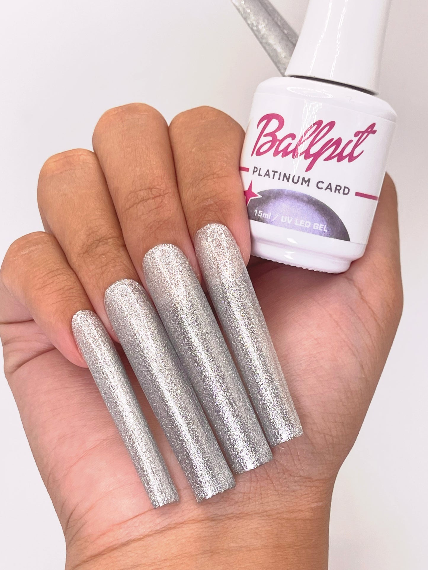 Platinum Card Gel Polish | Silver Glitter UV/LED Gel
