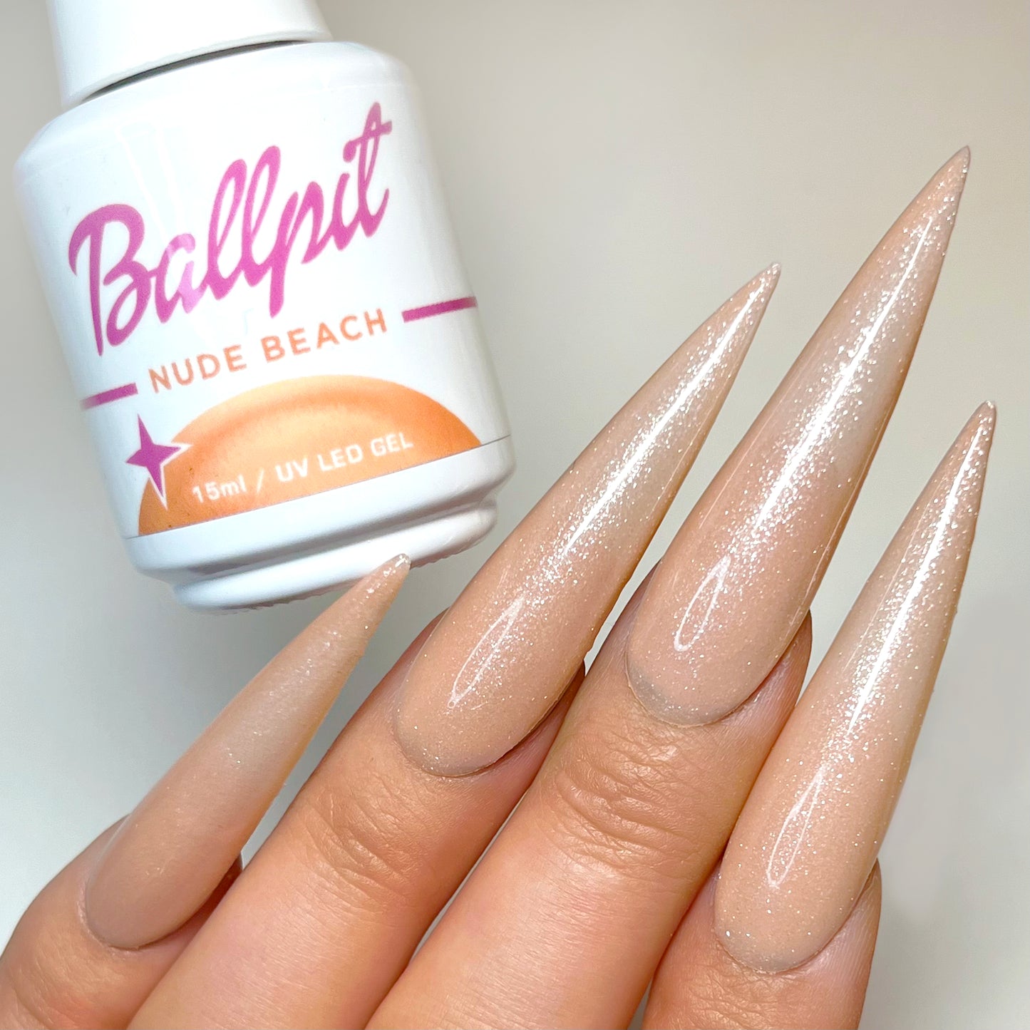 Sheer Nude Gel Polish with Sand Crystals