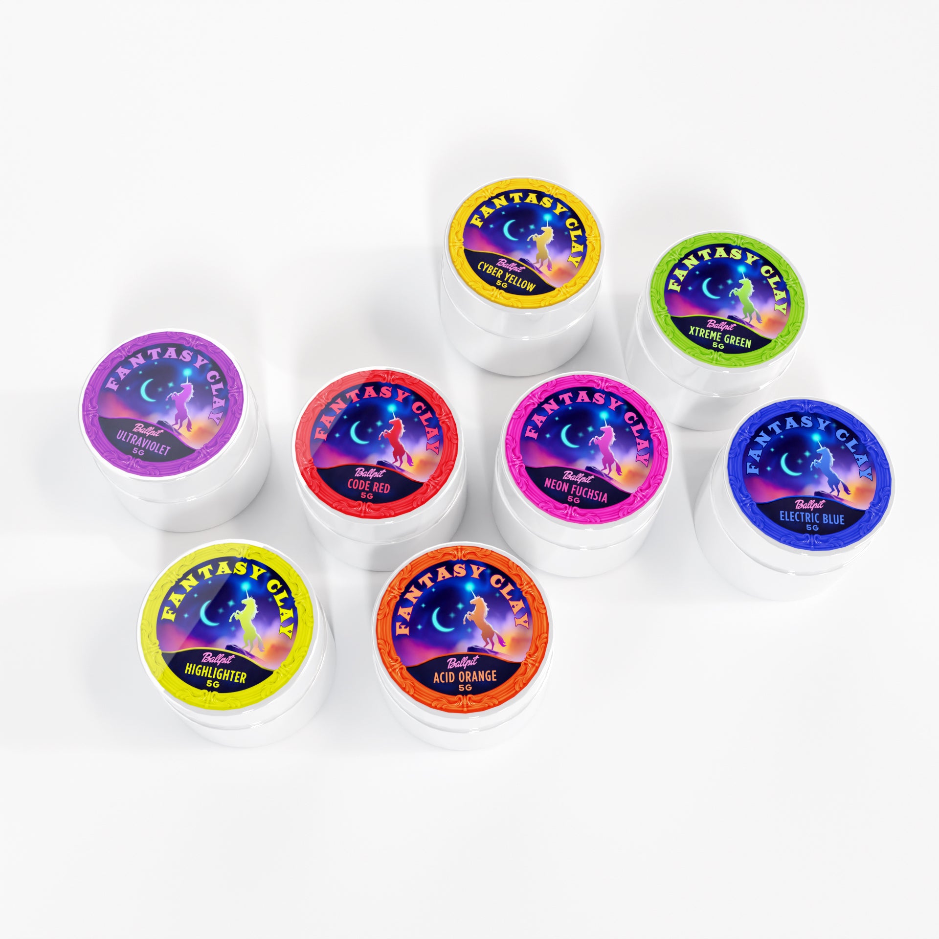 Neon Acid Fantasy Clay 8 color bundle – Ballpit Nails