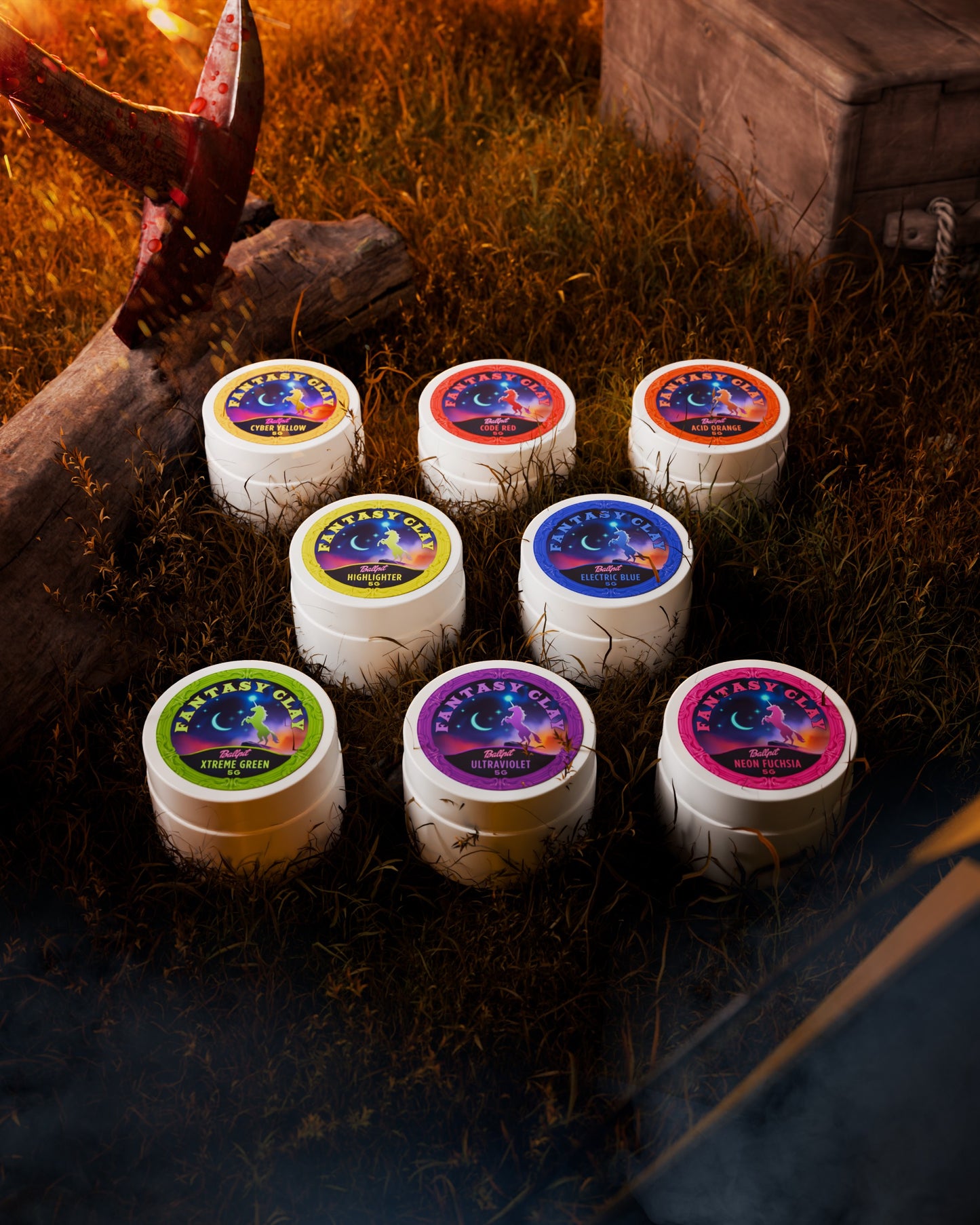 Neon Acid Fantasy Clay 8 color bundle