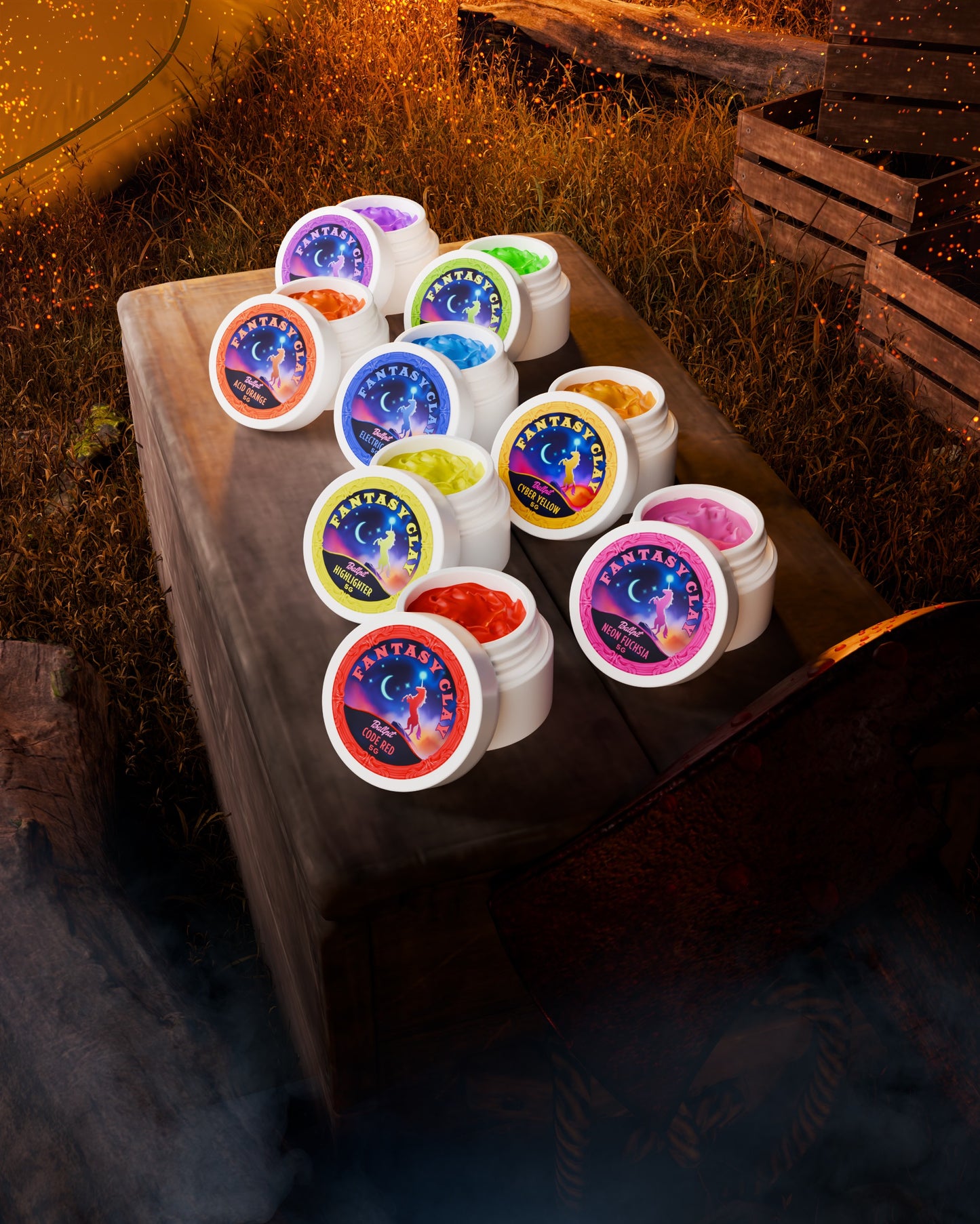 Neon Acid Fantasy Clay 8 color bundle